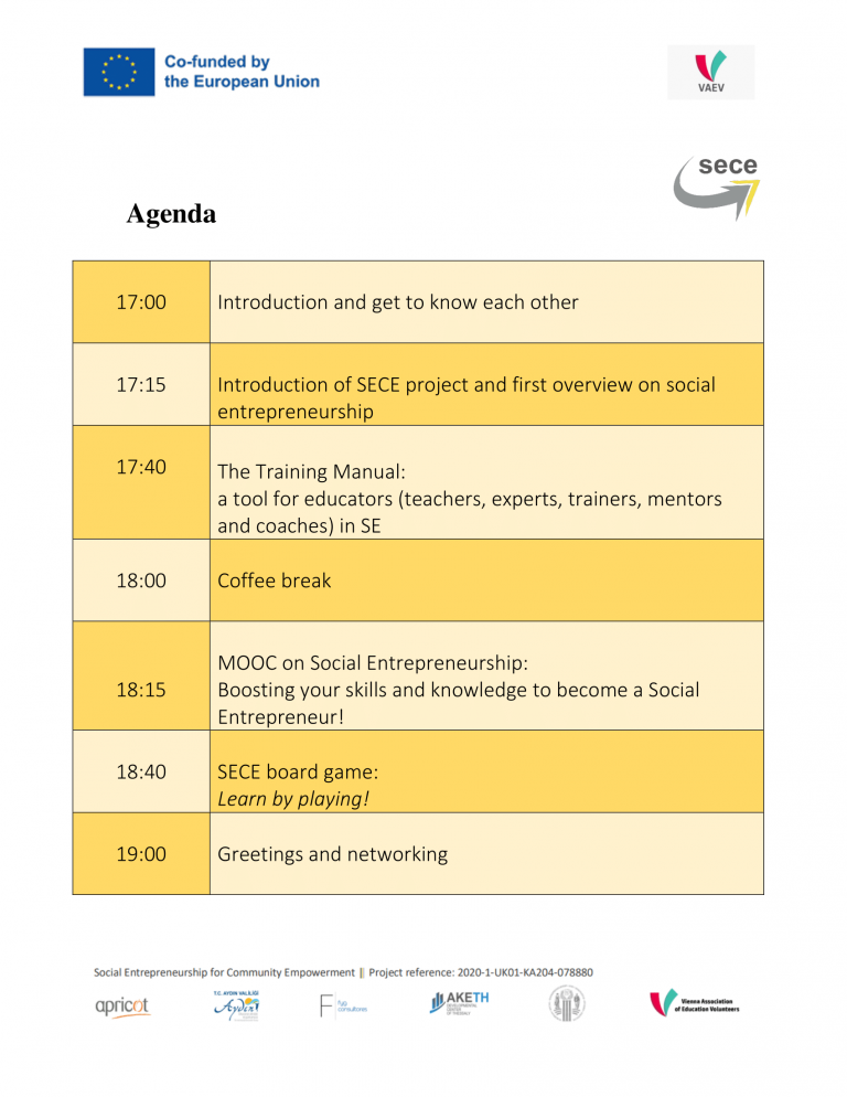 SECE Multiplier Event AGENDA VAEV-2